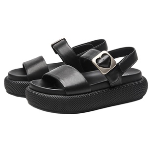 妙丽官方旗舰店女士厚底罗马凉鞋女大码夏百搭外穿露趾运动凉拖鞋