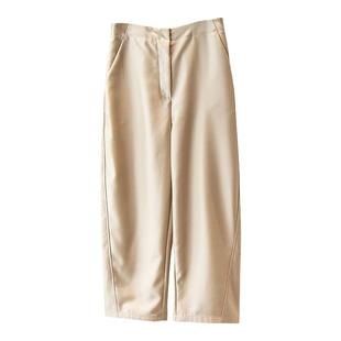 闭入神裤！时髦显瘦时装裤真丝羊毛弯月弧形九分镰刀裤宽松阔腿裤