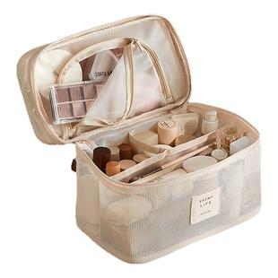 里序化妆包女2025新款便携式外出旅行大容量分区收纳包手提包袋