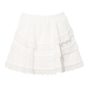 【惠品】夏季新款白色花苞裙半身裙女士蕾丝短款半裙短裙