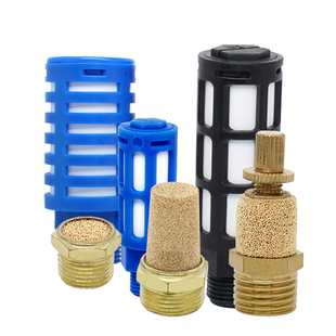 气动元件电磁阀消声器BSL-M5/01/02/03/04一寸排气可调塑料