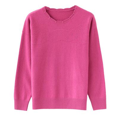 恒源祥2026年新款纯羊毛衫低圆领宽松毛衣百搭线衫薄款针织打底衫