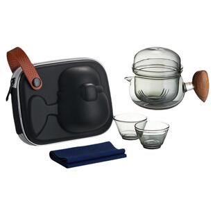 玻璃旅行茶具便携式快客杯一壶二杯随身功夫茶具套装茶杯小泡茶壶