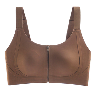 前扣拉链无痕内衣女薄款大胸显小胸收副乳聚拢防下垂软支撑文胸罩