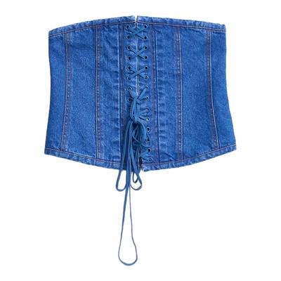 Pushbutton 春夏款女士牛仔裹胸式上衣背心银泰百货精品 301596