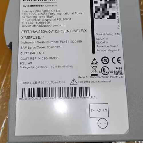 询价-EFIT/16A/230V/0V10/FC/ENG/SELF