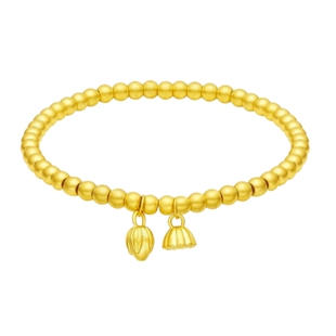 金包银两世欢手链古法莲蓬莲花转运珠手环小金珠手镯子送女友礼物