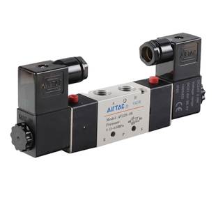 亚德客电磁阀4V210-08 4V310 4V410二位五通换向阀气阀AC220DC24V