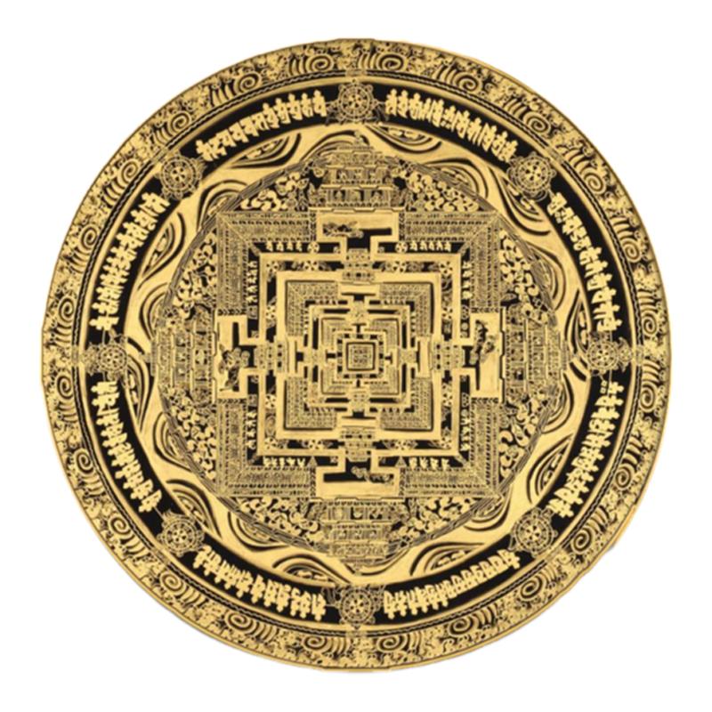 唐卡挂画曼陀罗圆形入户玄关装饰画东南亚坛城墙壁画酒店民宿挂画