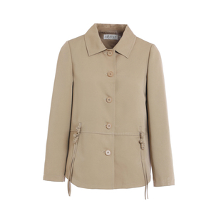 卡其色短款风衣女款2026春秋新款气质高级感上衣时尚休闲翻领外套