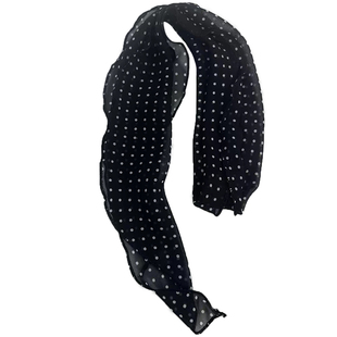 韩系ins黑色波点长条丝巾高级感气质复古系脖领巾2025新款围巾女