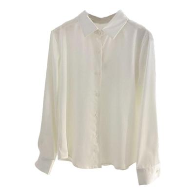 高端洋气缎面衬衫高品质春秋新款打底小衫设计感百搭长袖职业衬衣