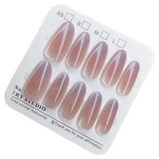 2025年新款美甲贴片中长款气质猫眼指甲贴片短款手工甲穿戴甲显白