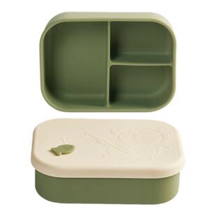 硅胶饭盒上班族微波炉专用轻便高颜值三分格便当盒食品级水果餐盒