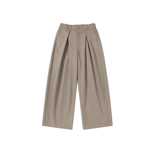 【那不勒斯褶】暗物质打褶直筒休闲裤春季新款宽松复古垂感长裤男