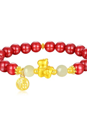 paras kors派热马上有福手串简约手串小众朱砂送母亲礼物本命年