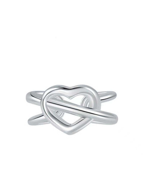 小众周雨彤同款abyb kvk心动荡漾戒指女银色爱心开口戒甜美可爱指