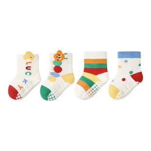 尼多熊宝宝地板袜秋冬棉袜a类儿童防滑袜子男童室内婴儿学步袜子