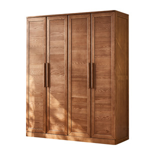 一林半舍全实木衣柜卧室家用纯实木白蜡木原木衣橱收纳大容量衣柜