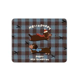 V-SION复古格纹硬质鼠标垫小号便携办公笔记本电脑垫女鼠标桌垫