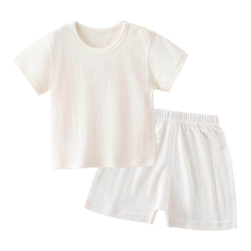 婴儿夏季套装薄款短袖儿童分体衣服莫代尔T恤男女宝宝短裤夏装