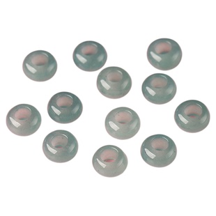 7A碧玉色红黄蓝水翡翠晴水和田玉玉髓圆环面包扣散珠手串圆环手链