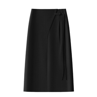 黑色通勤职业西装半身裙女夏季高腰A字包臀裙夏天中长款国风半裙