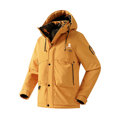 稻草人羽绒棉服男士连帽保暖夹克