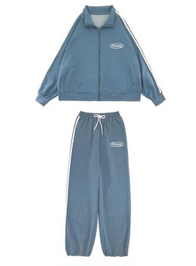 春秋运动套装情侣跑步两件套班服