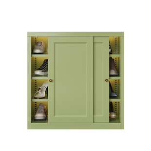 新款钢制阳台推拉门鞋柜家用门口省空间户外储物柜子防潮收纳鞋架