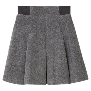 SNIDEL2025秋冬新品百搭纯色高腰百褶半身裙A字短裙SWFS254269