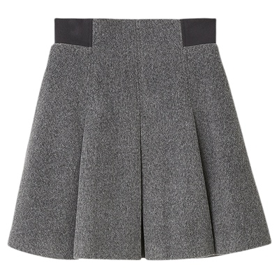 SNIDEL2025秋冬新品百搭纯色高腰百褶半身裙A字短裙SWFS254269