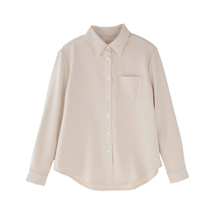 加厚天鹅绒磨毛长袖衬衫女胸口单袋设计25秋冬微宽松叠穿保暖衬衣