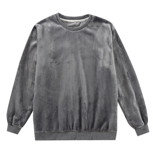 冬季法兰绒睡衣男士加厚保暖上衣女士大码珊瑚绒家居服休闲可外穿