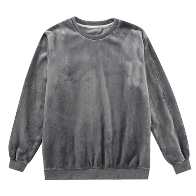 冬季法兰绒睡衣男士加厚保暖上衣女士大码珊瑚绒家居服休闲可外穿