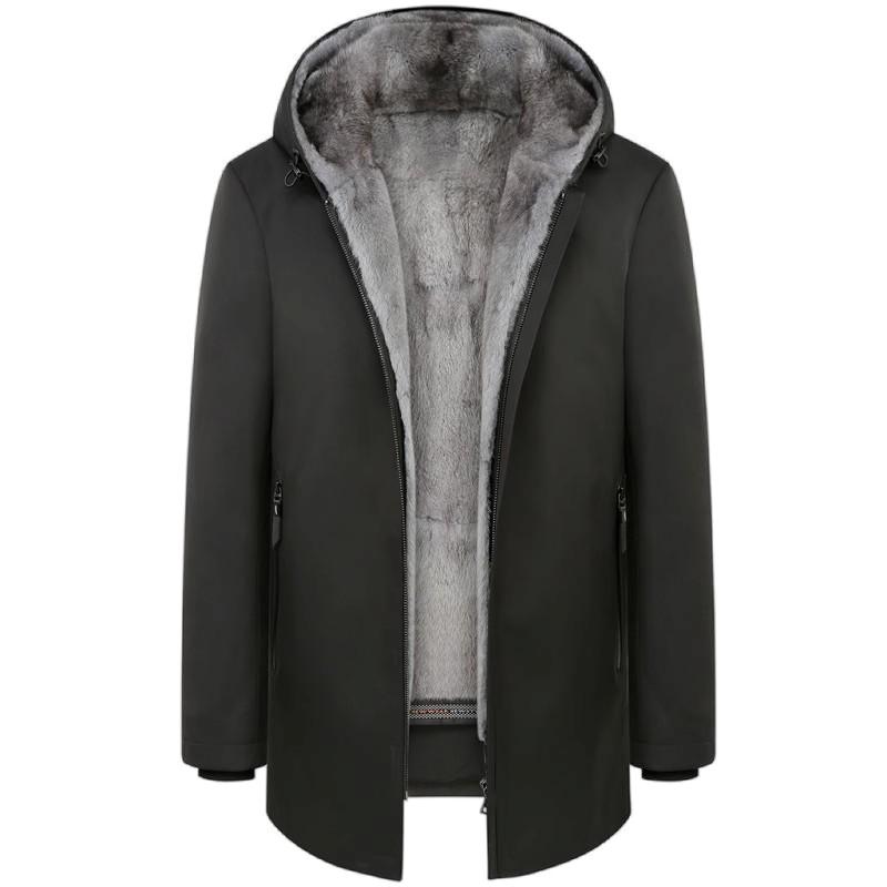 水貂内胆真皮皮衣派克服商务休闲