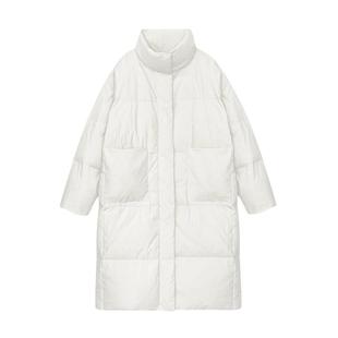 2025年新款中长款羽绒服女韩版加厚立领小个子白鸭绒面包服冬外套