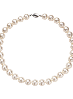 西大班施家珍珠奶白项链锁骨链女