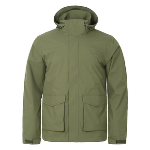 岩云秋冬男款三合一冲锋衣连帽羊毛内胆保暖抗寒防雨防雪户外外套