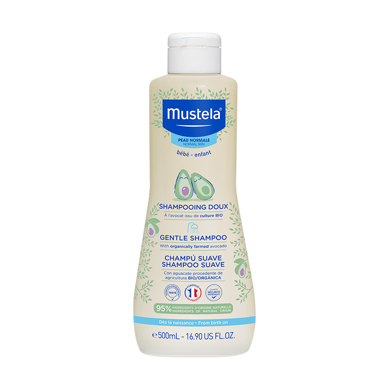 法国mustela妙思乐温和洗发露柔顺洗发500ml*2囤货装