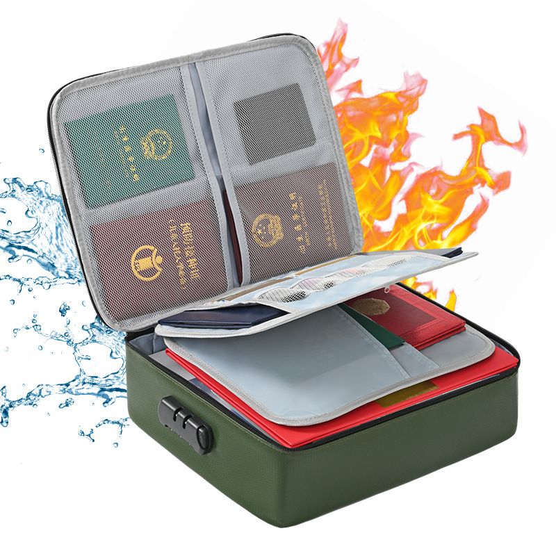 家用证件防火收纳包折叠多功能行李箱包整理储卡文件物档案盒