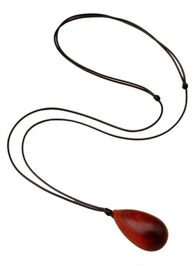 轻奢高级感檀木水滴吊坠项链长款