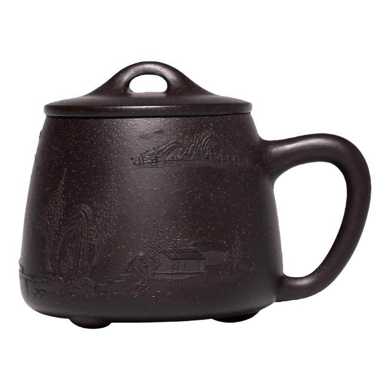 紫砂杯原矿纯手工中式复古男士正宗茶具水杯办公杯高档大石瓢茶杯