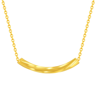 水贝黄金足金微笑螺纹吊坠小克重