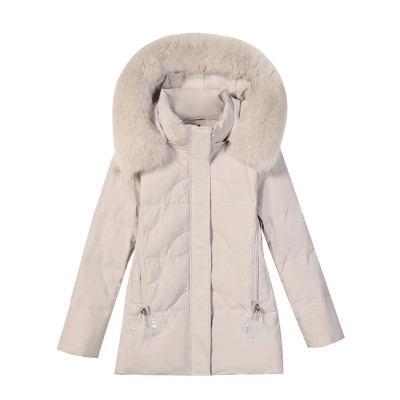 中年羽绒服女洋气白鸭绒保暖外套