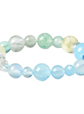 五行水晶水生木天然海蓝宝手串