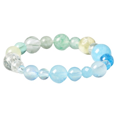 五行水晶水生木天然海蓝宝手串