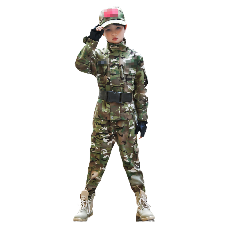 儿童迷彩服套装户外军训服男女童
