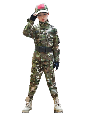 儿童迷彩服套装户外军训服男女童