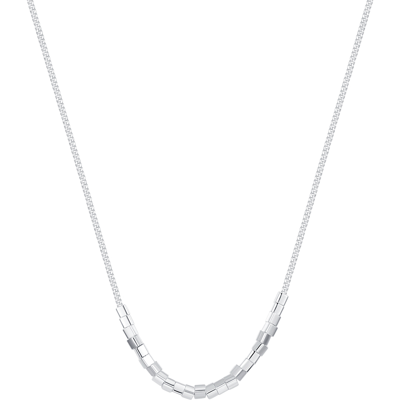 MODIAN摩典轻奢高级感S925纯银小方块碎银项链女ins潮时尚锁骨链